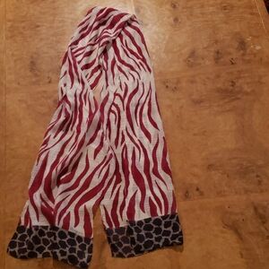 Bayron Italian Long Silk Scarf Animal Print